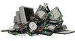 © Smallde - Etrash. Pile of Discarded Electronic Waste Components for Recycling