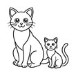 © misttahmina - cute mother cat and kitten coloring page