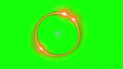 Wall Mural - illuminated ring frame animation, transparent 4k video, green screen