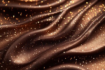 Fototapete - Smooth shimmering bronze texture with sparkling particles and gentle curves during daylight showcasing elegance and luxury in design