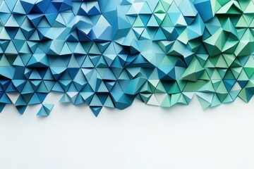 Aufkleber - Colorful geometric pattern creates a modern abstract background depicting various shades of blue and green with a soft, light atmosphere