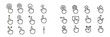 © Mark - Collection of hand gestures illustrating various touch and swipe commands for user interfaces and mobile devices