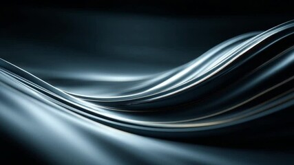 Poster - Abstract Flow of Metal: A captivating display of liquid metal gracefully curves and twists, its surface reflecting subtle light and shadow in a display of modern elegance.