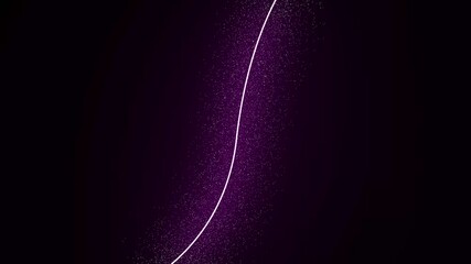 Wall Mural - waving flickering purple glitter line against black background slow motion