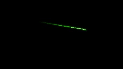Wall Mural - curving green beam against black background slow motion