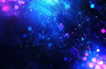 Wall Mural - abstract circuit board glowing, technology background, digital future