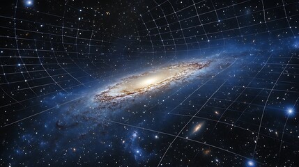 Wall Mural - cosmic rendering of voids of space vast regions with little matter surrounding the dense areas of ga