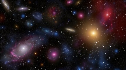 Wall Mural - cosmic rendering of voids of space vast regions with little matter surrounding the dense areas of ga