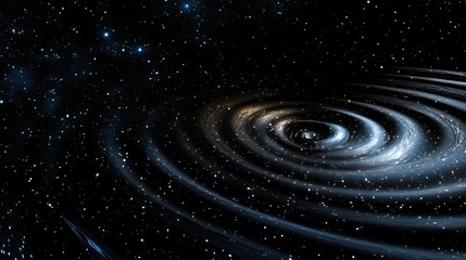 Wall Mural - deep space visualization of gravitational waves propagating through the cosmos bending light and spa