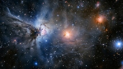 Wall Mural - serene view of light years of cosmic web structure showcasing the interconnection of galaxies and th