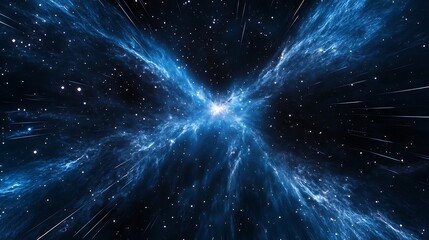 Wall Mural - stunning rendering of the deep space void a vast empty region between galaxies where only faint cosm