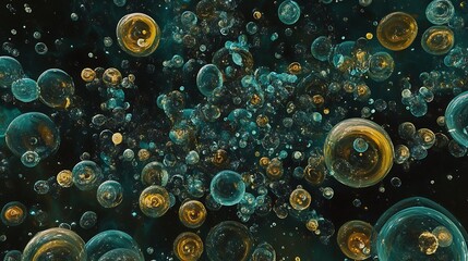 Wall Mural - theoretical visualization of the multiverse with countless bubble like universes floating in an infi