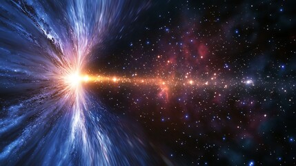 Wall Mural - visual of cosmic dawn where the first stars ignite and light up the universe transitioning from dark