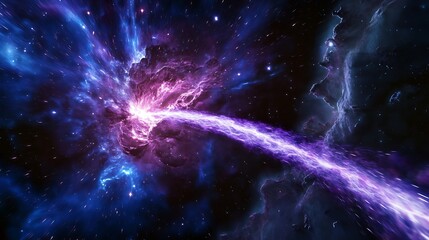 Wall Mural - visualization of cosmic rays streaming across the universe interacting with the intergalactic medium
