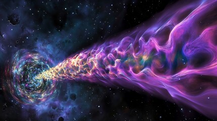 Wall Mural - artistic depiction of cosmic inflation where the early universe expands exponentially with vibrant e