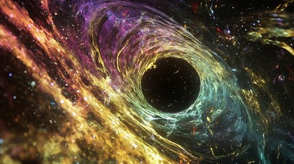 Wall Mural - artistic interpretation of space time curvature showing how massive objects like black holes warp th