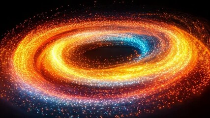 Leinwandbilder - Cosmic Whirlpool: An artistic visualization of a swirling galaxy, with vibrant trails of light forming a mesmerizing vortex in the inky blackness.