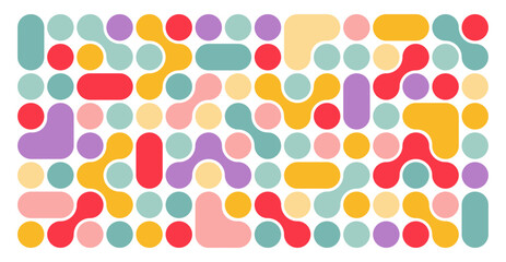 Aufkleber - Abstract Geometric Shape Blob Pattern on White Background. Organic Connect Icon Graphic. Vector Circular Grid Graphic Design