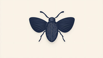 Dark Blue Code Bug Icon.