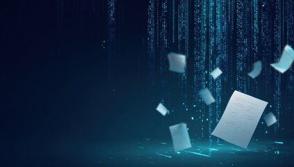 Data processing documents digital stream information background