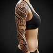 © supiri - portrait of a young woman's sexy tattoo body.