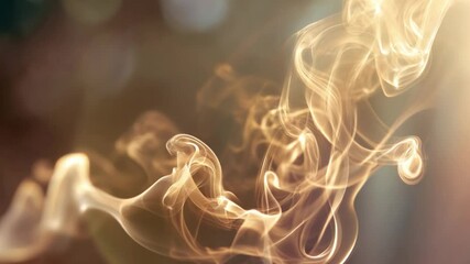 Wall Mural - ethereal swirls of smoke against a soft blurred background in warm tones for creative projects