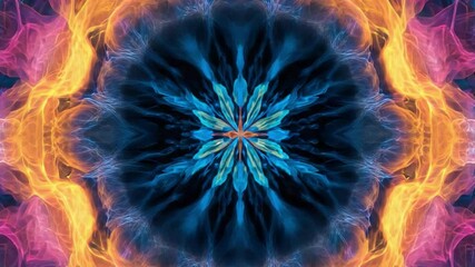 Wall Mural - vibrant kaleidoscope of colorful smoke patterns creating a hypnotic abstract art design for digital 