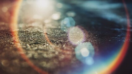 Wall Mural - abstract light reflections in a glossy surface with colorful bokeh effects and soft focus background