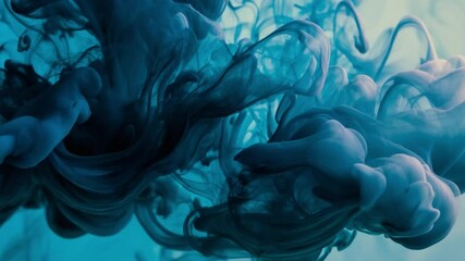Wall Mural - abstract blue swirls of ink and water creating beautiful patterns with soft fluid motion