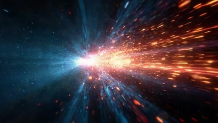 Wall Mural - dynamic particles burst through vivid space in stunning abstract display of light, colors, and motio
