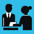 © gdmahbublab - Silhouette of HR manager interviewing candidate