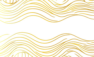 Wall Mural - Gold asian wave line sea vector pattern. White background. Japanese style abstract water illustration. Luxury oriental poster and river banner