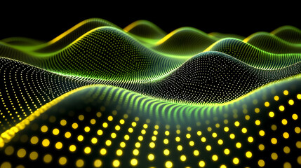 Wall Mural - abstract digital wave patterns in dark space
