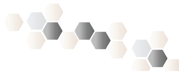 Vector Geometric abstract background with soft  grea  and black  hexagons. Medical, technology or science design  Vector gradient hexagons pattern design.

