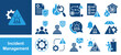 © pinky - Incident management icon collection set. Containing response, emergency, notification, crisis, preparedness, recovery, mitigation icon. Simple flat vector.
