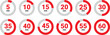 © Abduls - circular red and gray timer icons showing 5 to 60 minutes in increments used for countdown or tracking
