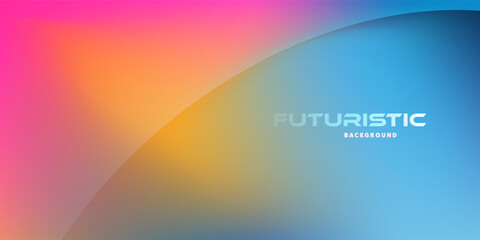 Wall Mural - a futuristic background with a vibrant gradient of brown, orange, blue tones. transparent, curved sh