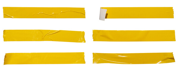 Aufkleber - Set of yellow banners paper stickers sheets, Copy space for text preview tags labels elements design, isolated on white background, png