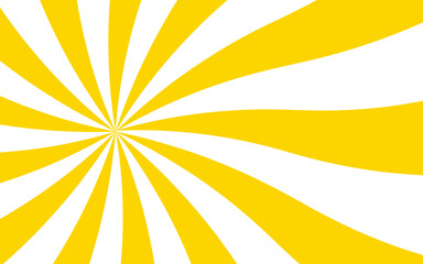 Poster - Abstract bold, energetic abstract background with a radial burst pattern. Thick, wavy yellow rays with edges white canvas and high-contrast sunburst or vortex effect. Ideal for retro, pop-art, comic