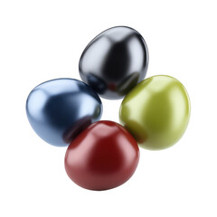 Wall Mural - a shiny, colorful group of easter eggs are stacked together in a visually appealing way with a clean