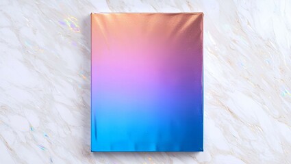 Gradient ombre box on marble background