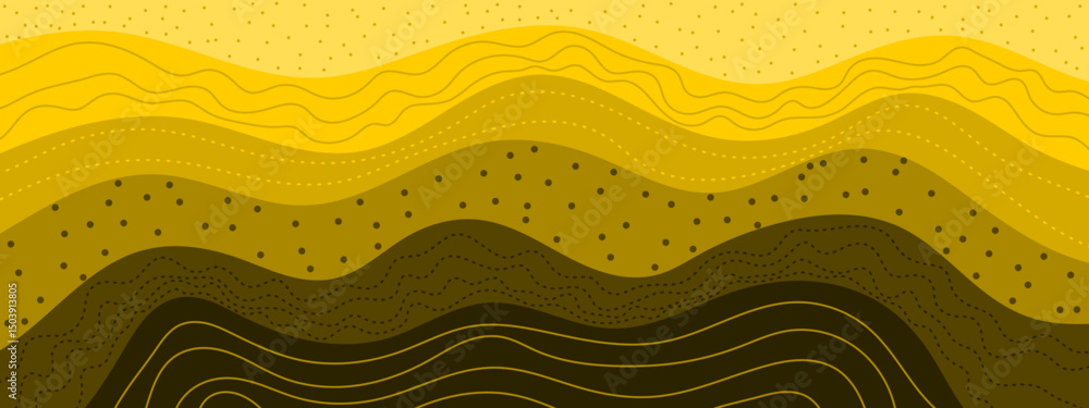 Abstract curvy yellow soil layers. Sedimentary strata Stock Vector ...