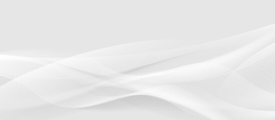 Fototapete - White abstract wave background with smooth flowing lines