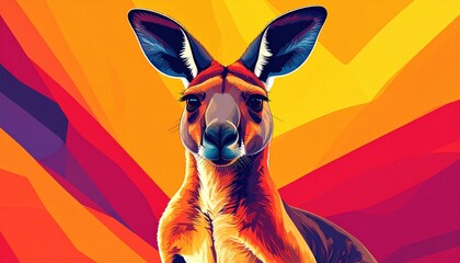 Leinwandbilder - Colorful kangaroo portrait art is modern and visually stunning artwork.