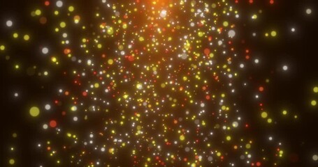 Wall Mural - falling golden sparkling particles on a black background. abstract animation.