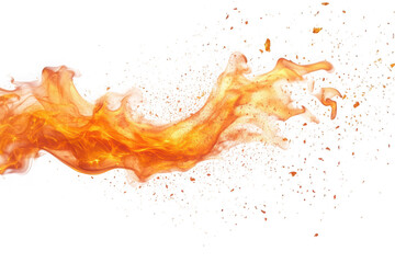 fiery orange liquid splash isolated on transparent background