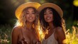 © bejopayon - Two women in straw hats, field portrait