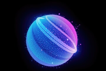 Wall Mural - abstract sphere blue pink nebula energy glow