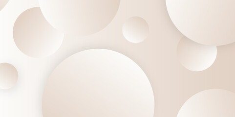 Fototapete - White paper circle with shadows on brown background.Vector illustration.brown vector background with a pattern of circles with different diameters.Textured template for a web splash in a modern style.