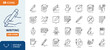 © Cetacons - Writing line editable icon set. Containing write, pen,  note, pencil, edit, writer, document, text and more. Editable Stroke. Vector illustration.
